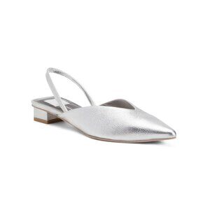 DOLCE VITA Silver Leather Byanca Slingback Flats